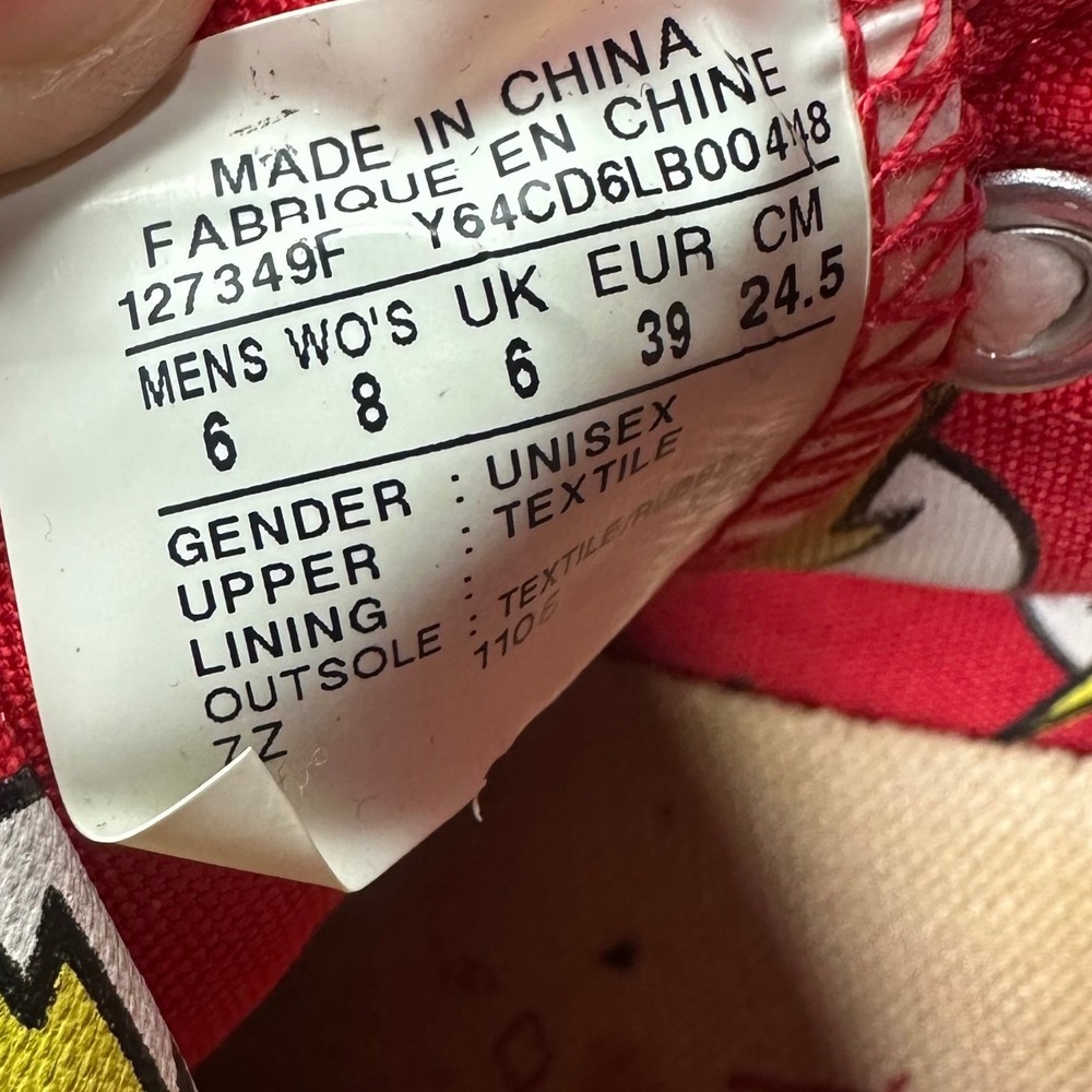 Converse Chuck Taylor All Star DC Comics The Flash High Top Sneakers Womens 8 - Picture 13 of 14